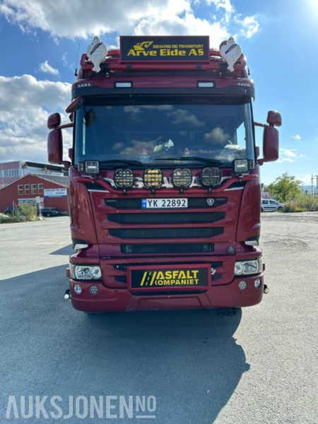Самосвал камион 2013 Scania R500 tippbil med asfaltbalje og tippkasse - Brøyterigget - Euro 5: снимка 7