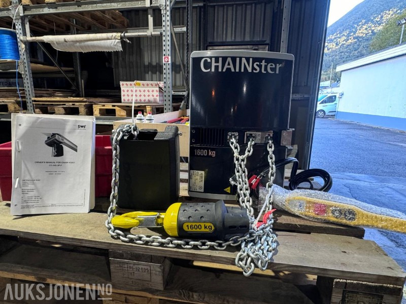 2015 SWF - Chainster 1600 kg - CC-045.2P-F - Elektrisk kjetting talje - Med kabelkontroll - Ubrukt i eske - Строително оборудване: снимка 1 2015 SWF - Chainster 1600 kg - CC-045.2P-F - Elektrisk kjetting talje - Med kabelkontroll - Ubrukt i eske - Строително оборудване: снимка 1