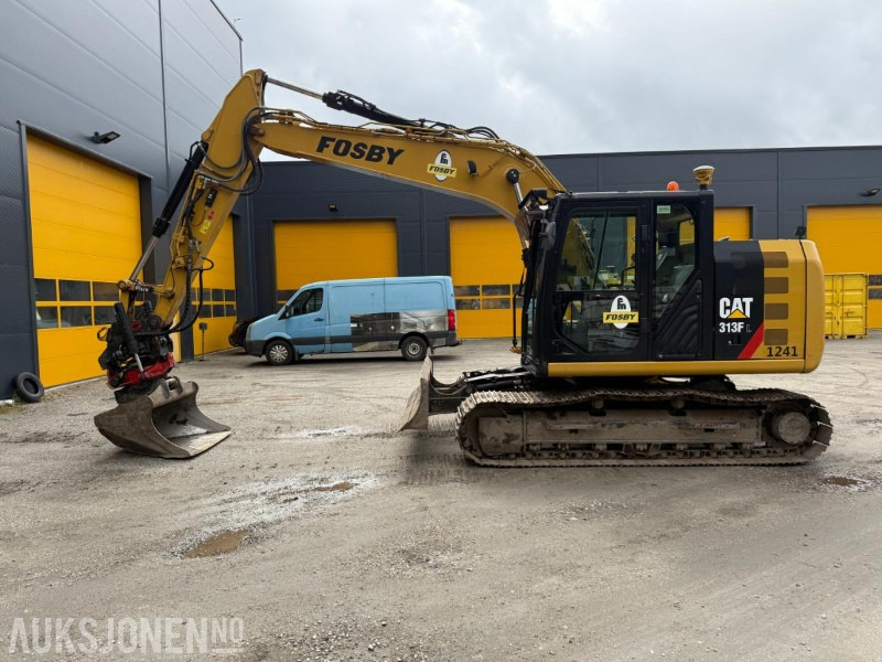 Багер 2018 Cat 313FL BELTEGRAVER MASKINSTYRING R5 ROTOTILT 3 SKUFFER SERVICEHISTORIKK.: снимка 1