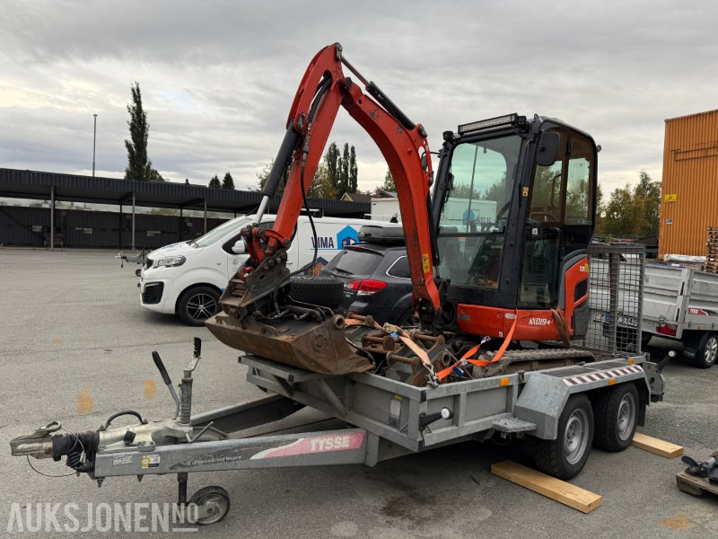 2018 Kubota KX019-4 minigraver m/ Tysse XTREME maskinhenger - Мини багер: снимка 1 2018 Kubota KX019-4 minigraver m/ Tysse XTREME maskinhenger - Мини багер: снимка 1