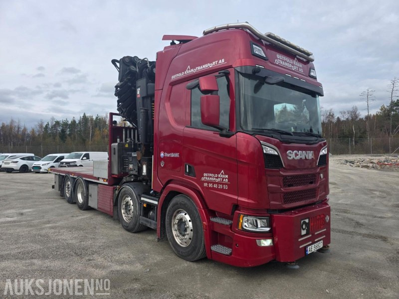 2019 Scania R-serie 580 kranbil / EURO 6 / Topp utstyrt / servicehistorikk / HIAB-kran 858, 80 Tm / Nylig EU - Камион с кран: снимка 4 2019 Scania R-serie 580 kranbil / EURO 6 / Topp utstyrt / servicehistorikk / HIAB-kran 858, 80 Tm / Nylig EU - Камион с кран: снимка 4