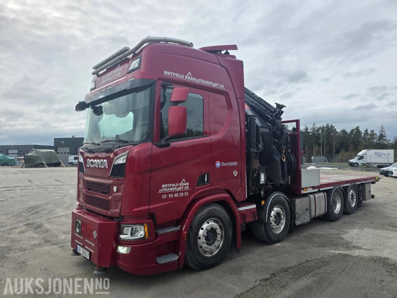 2019 Scania R580 8X2 Euro 6 kranbil Topp utstyrt  servicehistorikk  HIAB-kran 858, 80 Tm  Nylig EU - Камион с кран: снимка 2 2019 Scania R580 8X2 Euro 6 kranbil Topp utstyrt  servicehistorikk  HIAB-kran 858, 80 Tm  Nylig EU - Камион с кран: снимка 2