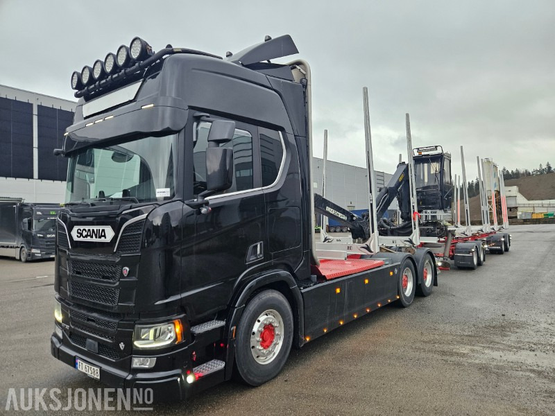 2020 Scania R730 B6x4NB med henger - Камион за дърва, Камион с кран: снимка 1 2020 Scania R730 B6x4NB med henger - Камион за дърва, Камион с кран: снимка 1