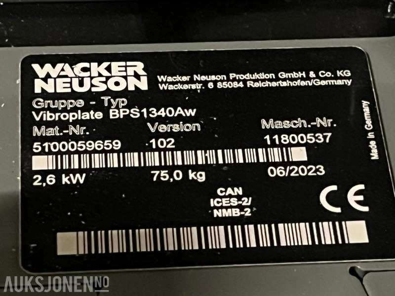2023 Wacker Neuson Vibroplate BPS1340Aw 75kg - Строително оборудване: снимка 3 2023 Wacker Neuson Vibroplate BPS1340Aw 75kg - Строително оборудване: снимка 3