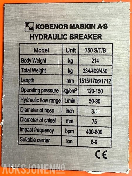 NY KM 750 Pigghammer s40/s50 CE merket FABRIKKGARANTI - Хидравличен чук: снимка 3 NY KM 750 Pigghammer s40/s50 CE merket FABRIKKGARANTI - Хидравличен чук: снимка 3
