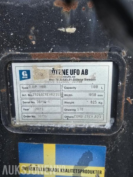 2023 Andre Gotene graveskuff S70 1100L - Прикачен инвентар за Строителна техника: снимка 3 2023 Andre Gotene graveskuff S70 1100L - Прикачен инвентар за Строителна техника: снимка 3