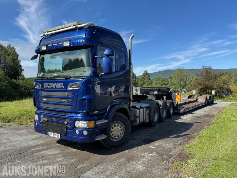 2013 Scania R-serie 8x4 trekkvogn med maskinhenger - Влекач: снимка 1 2013 Scania R-serie 8x4 trekkvogn med maskinhenger - Влекач: снимка 1
