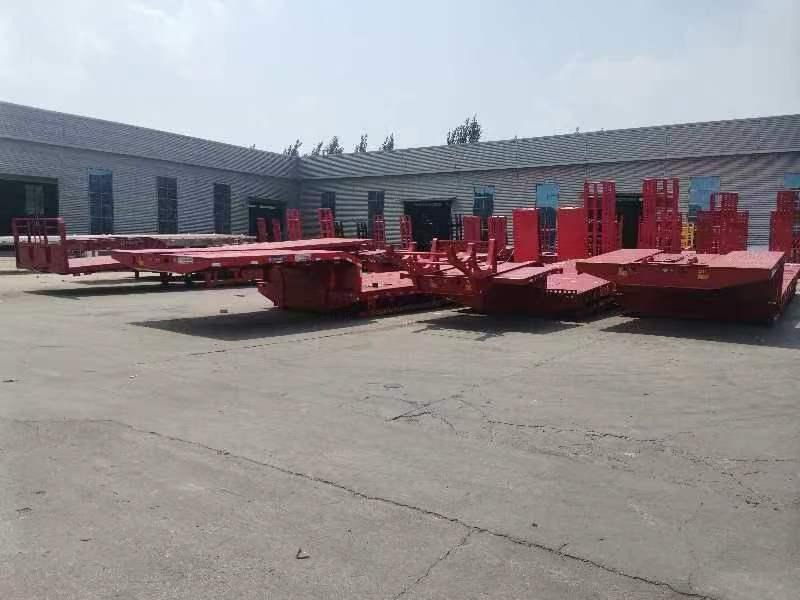 Нови Нискорамна площадка полуремарке ZHICHENG Semi Flat Bed Low Bed Lowboy bed truck in New or Used Condition and various Size for Sale: снимка 9