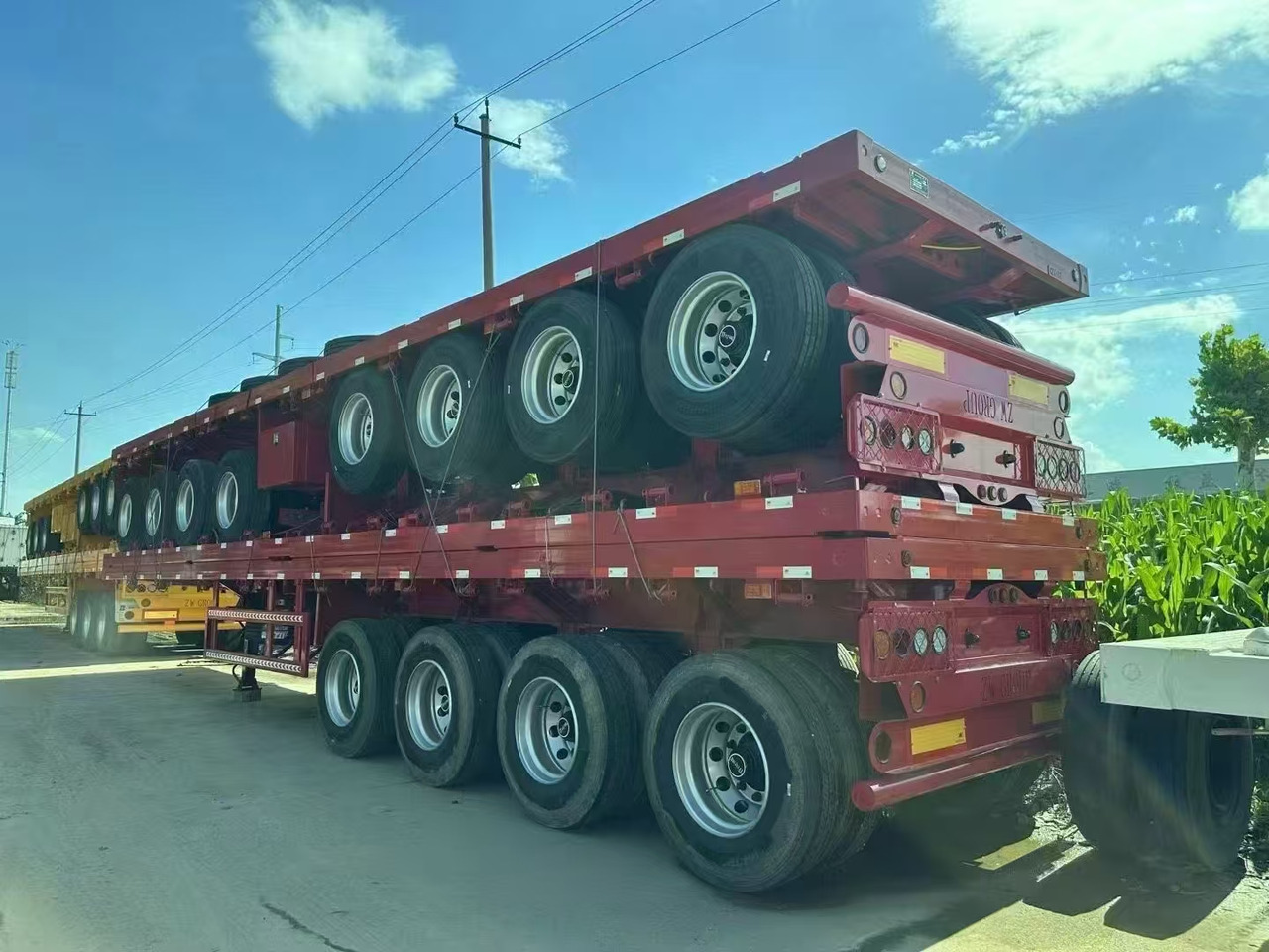 Нови Нискорамна площадка полуремарке ZHICHENG Semi Flat Bed Low Bed in New or Used with 3 Axles 4 Axles: снимка 26