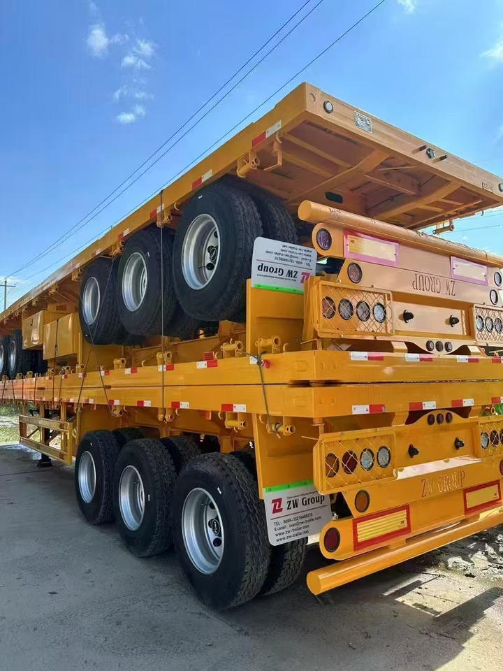 Нови Нискорамна площадка полуремарке ZHICHENG Semi Flat Bed Low Bed in New or Used with 3 Axles 4 Axles: снимка 28