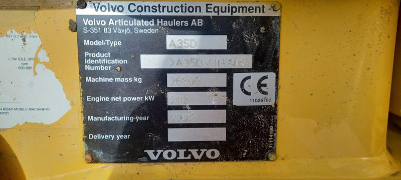 Съчленен самосвал Volvo A35D: снимка 18
