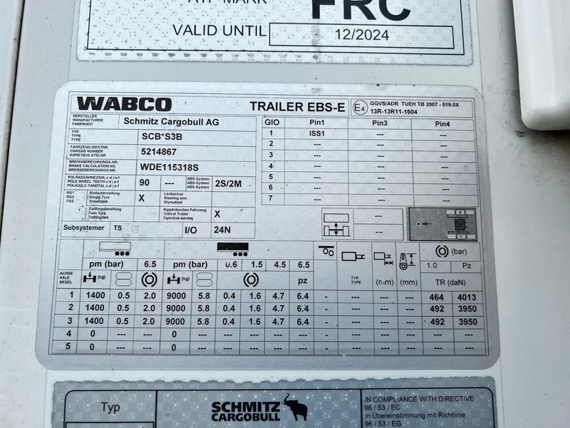 Рефрижератор полуремарке Schmitz Cargobull 3 - assige Koeloplegger Vlees /  Pallet box: снимка 7