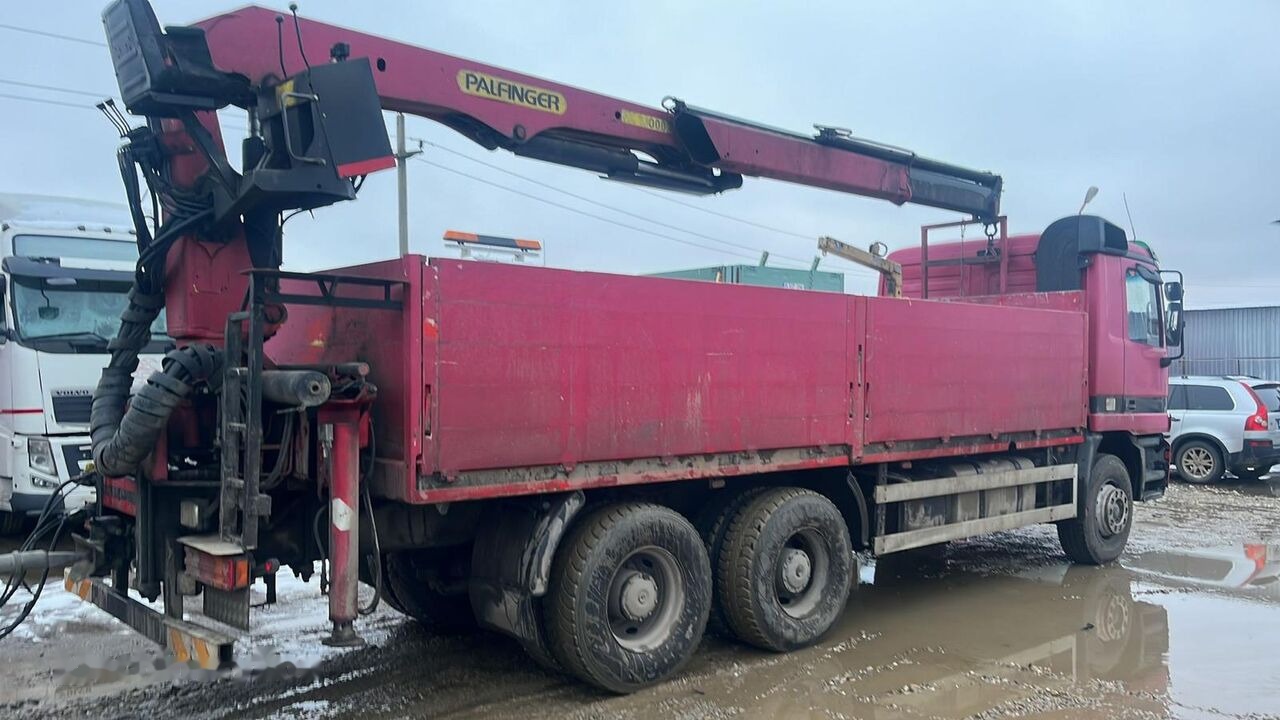 Mercedes-Benz Actros MP1 6x4 + Palfinger Krane - Камион с кран, Бордови камион: снимка 1 Mercedes-Benz Actros MP1 6x4 + Palfinger Krane - Камион с кран, Бордови камион: снимка 1