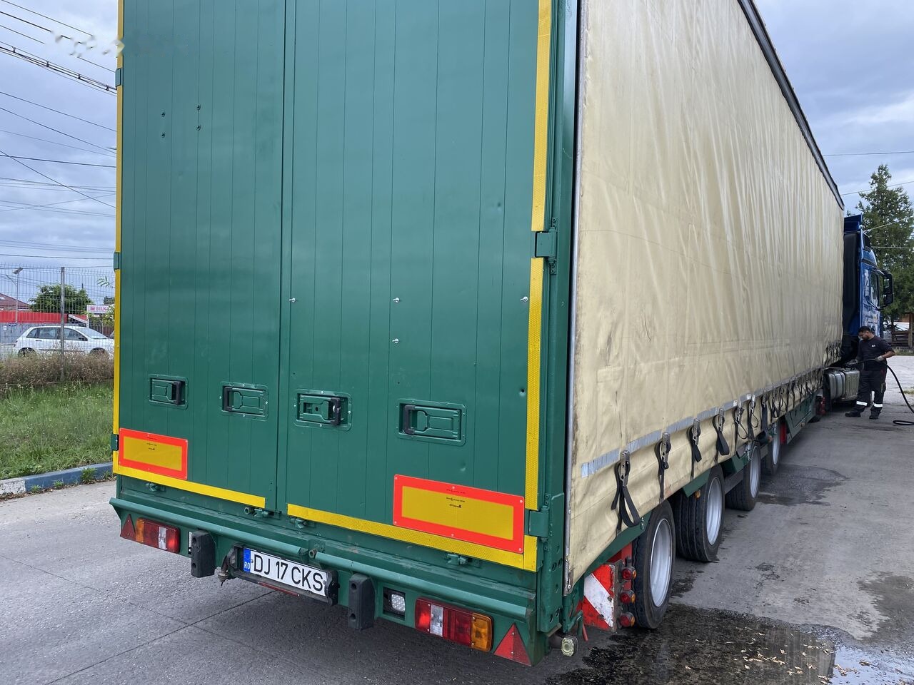 Нискорамна площадка полуремарке Meusburger Typ: MPG-4 - trailer combine / tractoare / vole - axe viratoare: снимка 27