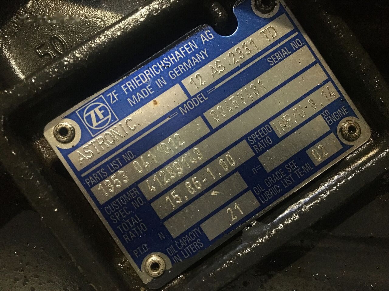 ZF 12AS 2331TD +intarder 1353041012 - Скоростна кутия за Камион: снимка 1 ZF 12AS 2331TD +intarder 1353041012 - Скоростна кутия за Камион: снимка 1