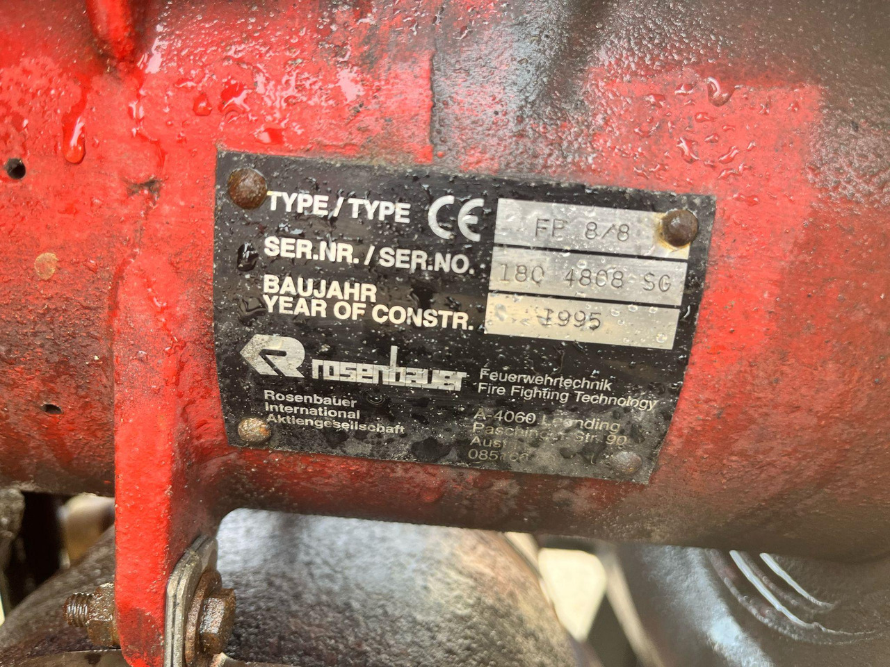 Rosenbauer FP 8/8 - Водна помпа: снимка 2 Rosenbauer FP 8/8 - Водна помпа: снимка 2