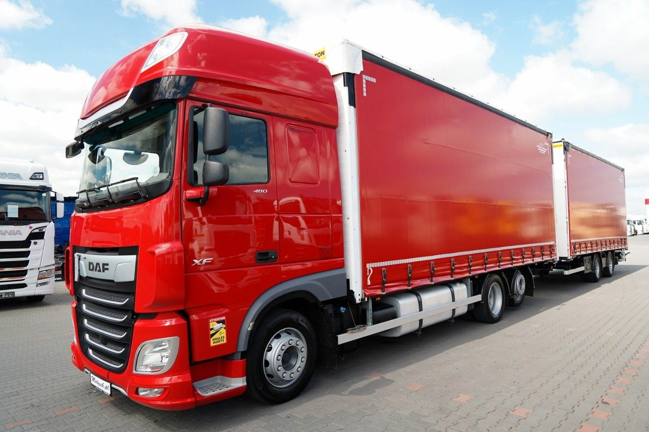 DAF XF 480 / ZESTAW TANDEM / 120 M3 / PRZEJAZDOWY / - Камион с брезент: снимка 3 DAF XF 480 / ZESTAW TANDEM / 120 M3 / PRZEJAZDOWY / - Камион с брезент: снимка 3