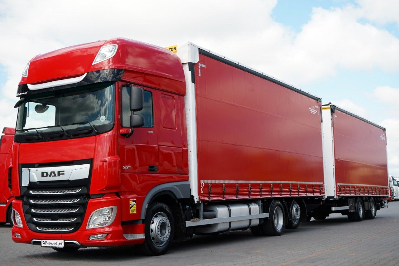 DAF XF 480 / ZESTAW TANDEM / 120 M3 / PRZEJAZDOWY / - Камион с брезент: снимка 2 DAF XF 480 / ZESTAW TANDEM / 120 M3 / PRZEJAZDOWY / - Камион с брезент: снимка 2