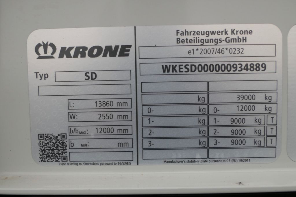 Брезентово полуремарке Krone FIRANKA STANDARD / 2020 ROK / OŚ PODNOSZONA: снимка 19