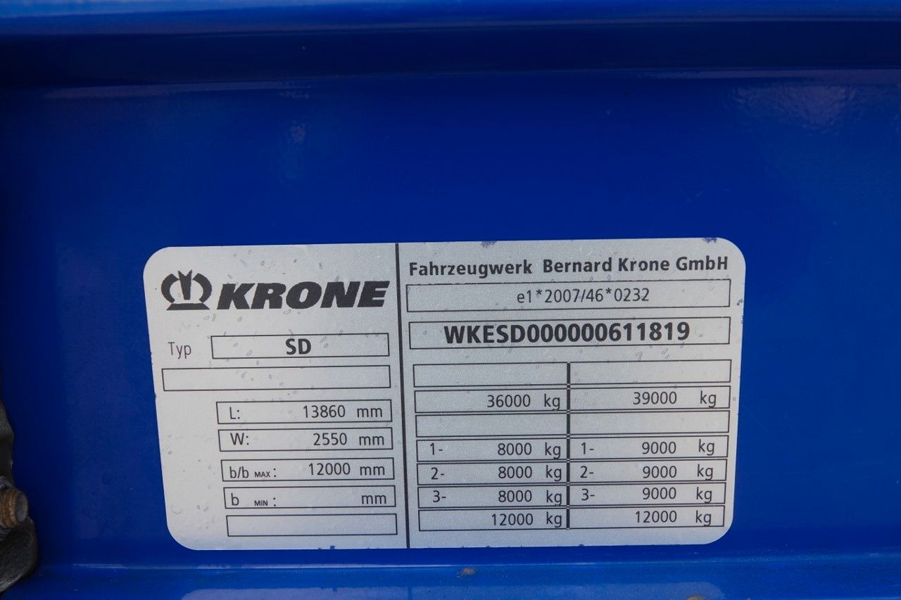 Брезентово полуремарке Krone FIRANKA / STANDARD / OŚ PODNOSZONA / KOSZ NA PA: снимка 18