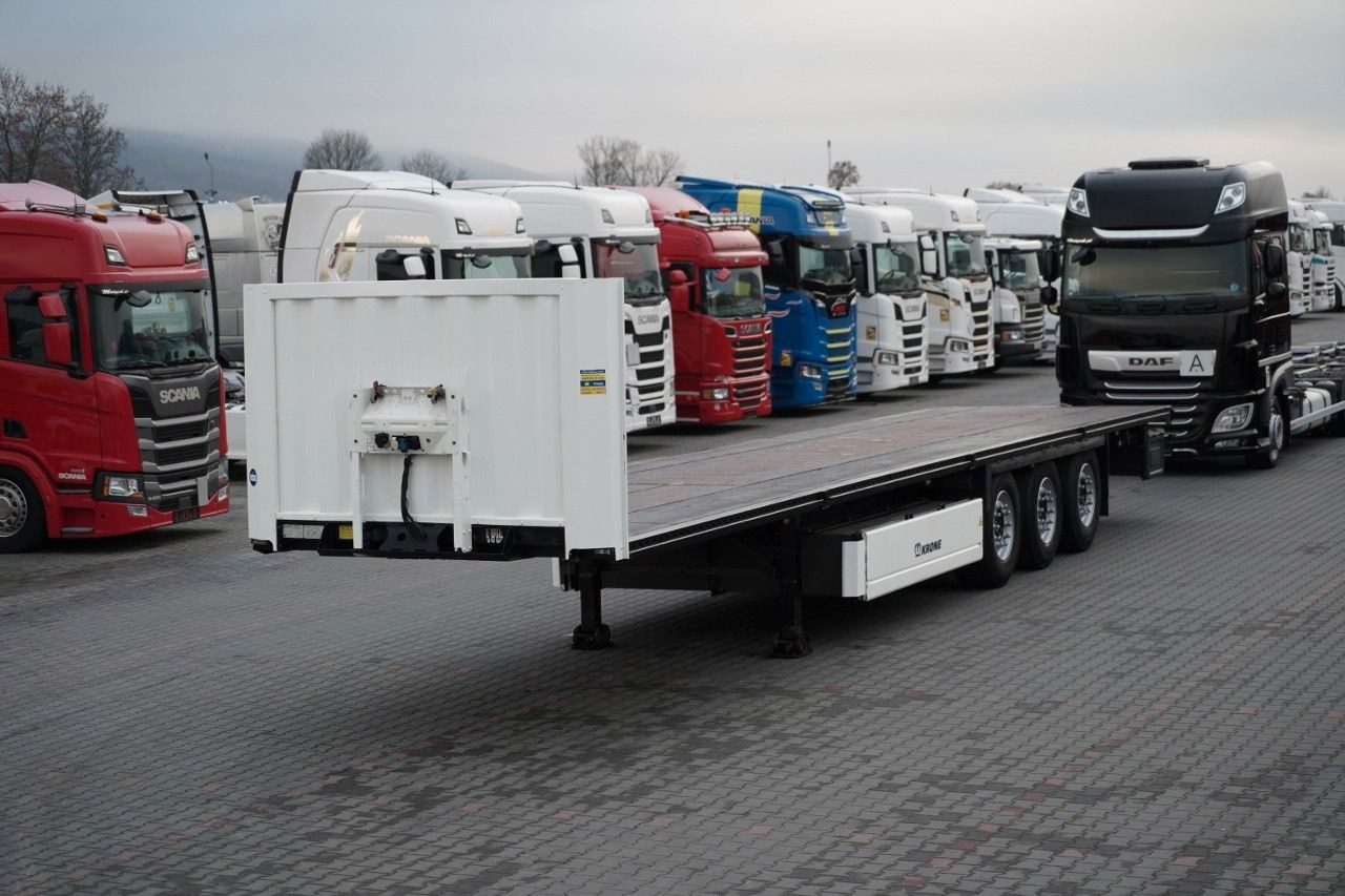 Krone NACZEPA PLATFORMA / OŚ PODNOSZONA / KOSZ NA PAL - Бордово полуремарке/ Платформа: снимка 1 Krone NACZEPA PLATFORMA / OŚ PODNOSZONA / KOSZ NA PAL - Бордово полуремарке/ Платформа: снимка 1