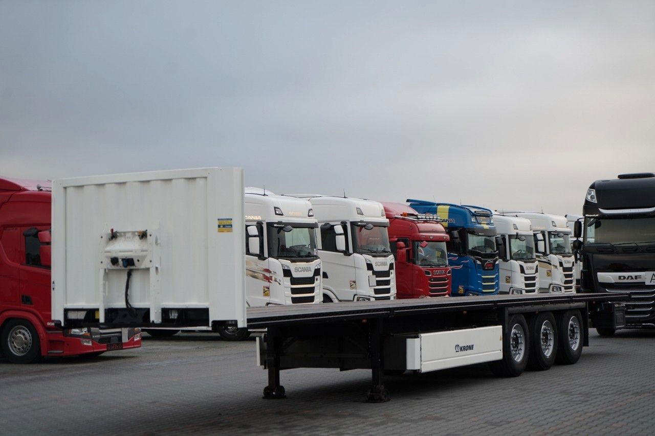 Krone NACZEPA PLATFORMA / OŚ PODNOSZONA / KOSZ NA PAL - Бордово полуремарке/ Платформа: снимка 2 Krone NACZEPA PLATFORMA / OŚ PODNOSZONA / KOSZ NA PAL - Бордово полуремарке/ Платформа: снимка 2