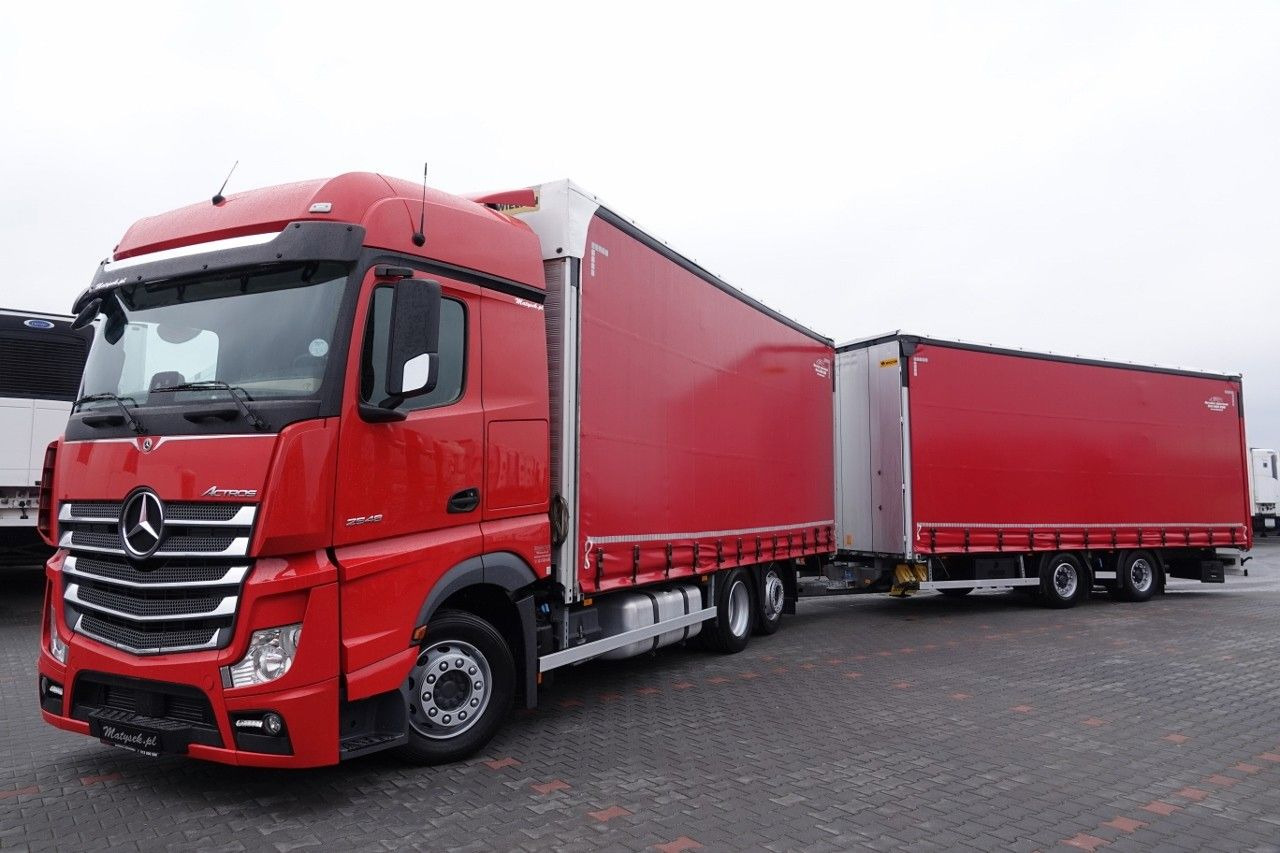 Mercedes-Benz ACTROS 2548 / ZESTAW TANDEM 120 M3 / PRZEJAZDOWY - Камион с брезент: снимка 2 Mercedes-Benz ACTROS 2548 / ZESTAW TANDEM 120 M3 / PRZEJAZDOWY - Камион с брезент: снимка 2