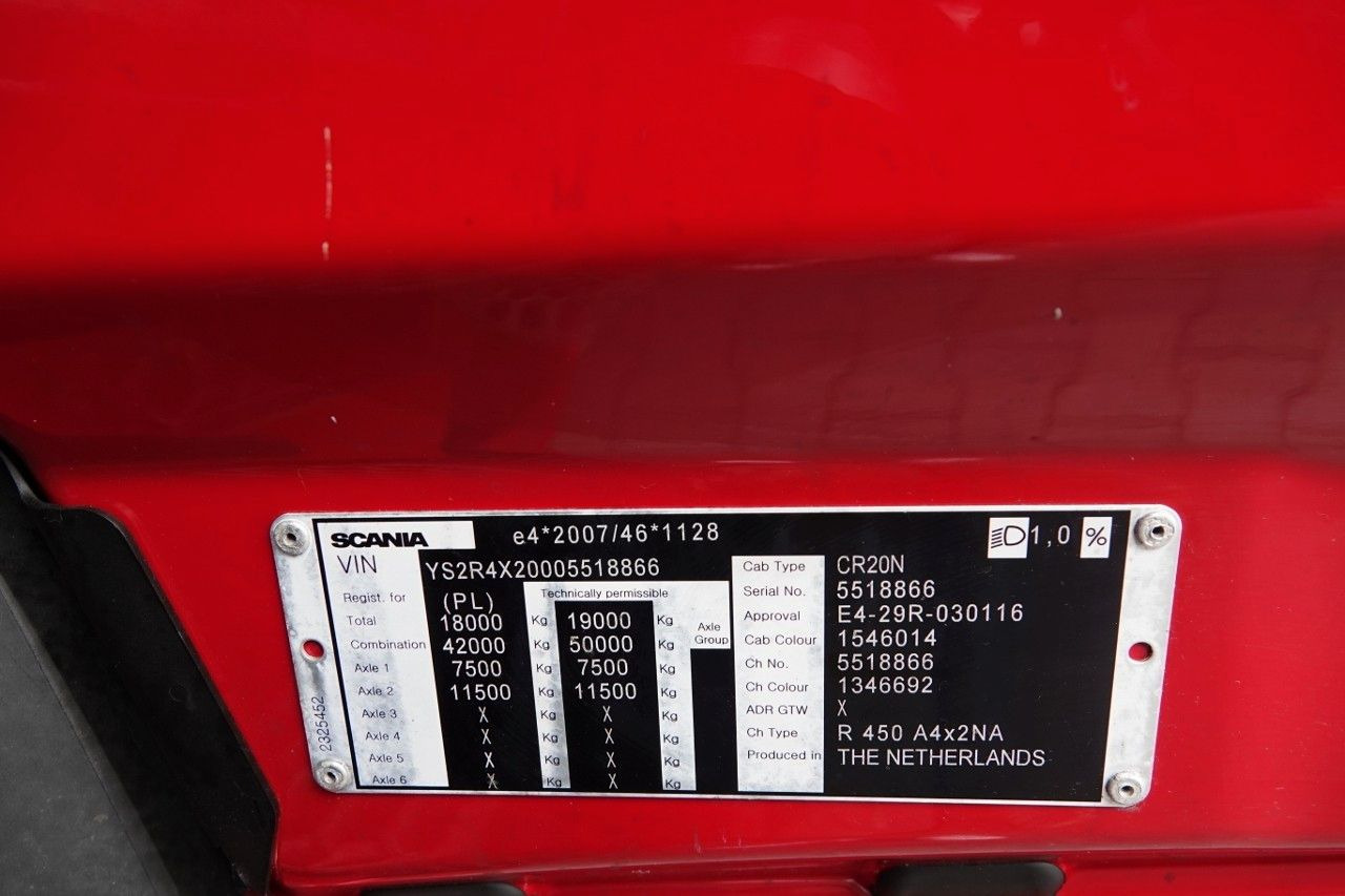 Влекач Scania R 450 / HYDRAULIKA / I-PARK COOL / NISKA KABINA: снимка 18