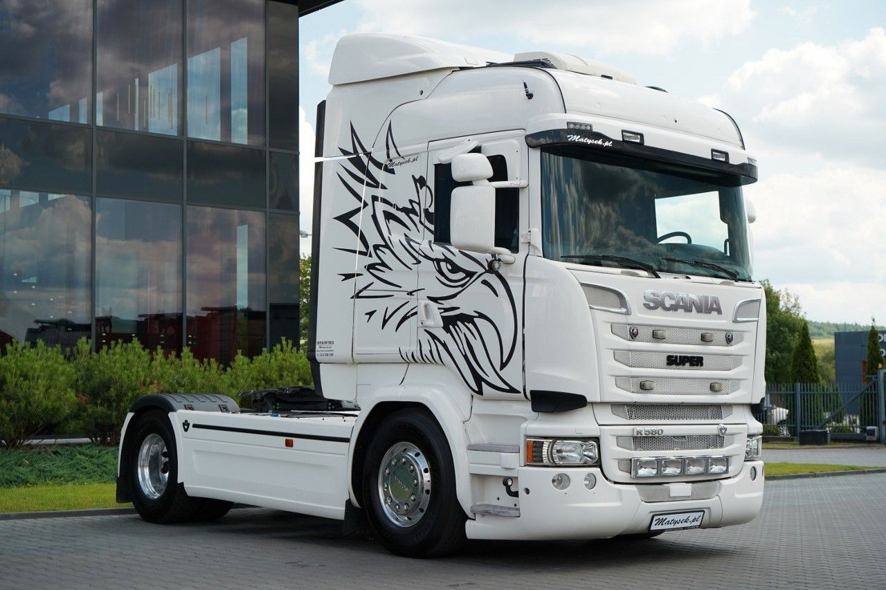 Scania R 580 / V8 / RETARDER / CAŁA NA PODUSZKACH - Влекач: снимка 1 Scania R 580 / V8 / RETARDER / CAŁA NA PODUSZKACH - Влекач: снимка 1