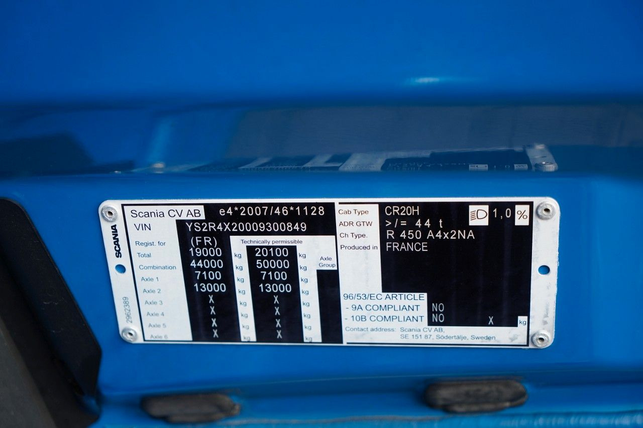 Влекач Scania SCANIA R 450 / HYDRAULIKA / PEŁNY ADR / RETARDER: снимка 17