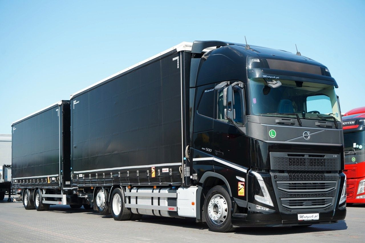 Volvo FH 500 / I-SAVE / XL / ZESTAW TANDEM PRZEJAZDOWY - Камион с брезент: снимка 1 Volvo FH 500 / I-SAVE / XL / ZESTAW TANDEM PRZEJAZDOWY - Камион с брезент: снимка 1
