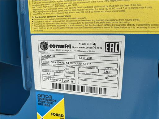 Машина за ХВП Comefri NPA630RD Centrifugal fan: снимка 7