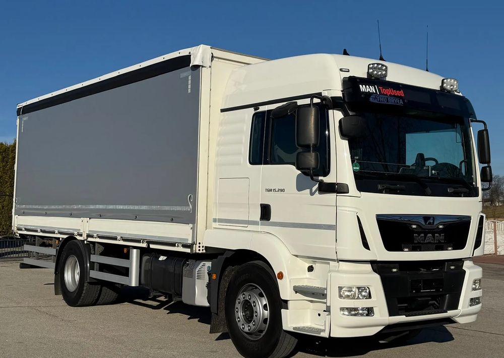 MAN TGM 15.290/E6/FIRANKA/BURTO-FIRANKA/SZKOŁA JAZDY/MAŁY ROZSTAW OSI/16PALET/WINDA/NISKI PRZEBIEG/2019/SERWISOWANY/JAK NOWY - Камион с брезент: снимка 1 MAN TGM 15.290/E6/FIRANKA/BURTO-FIRANKA/SZKOŁA JAZDY/MAŁY ROZSTAW OSI/16PALET/WINDA/NISKI PRZEBIEG/2019/SERWISOWANY/JAK NOWY - Камион с брезент: снимка 1