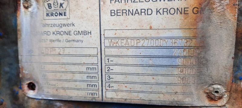 Krone ADP 27 3 Achser Anhänger - Брезентово ремарке: снимка 2 Krone ADP 27 3 Achser Anhänger - Брезентово ремарке: снимка 2
