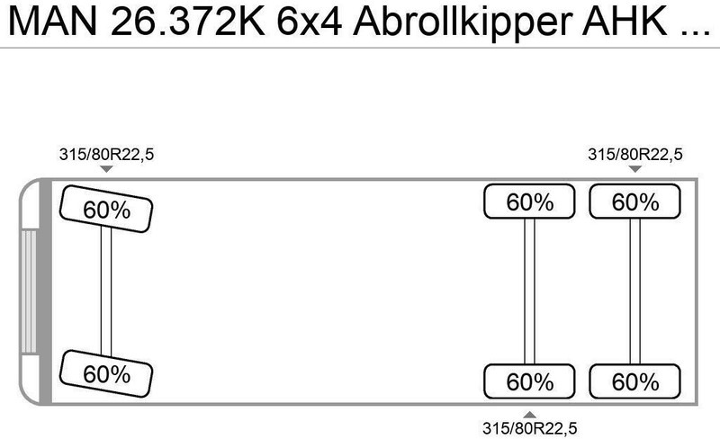 MAN 26.372K 6x4 Abrollkipper AHK Blatt/Blatt - Мултилифт с кука камион: снимка 4 MAN 26.372K 6x4 Abrollkipper AHK Blatt/Blatt - Мултилифт с кука камион: снимка 4