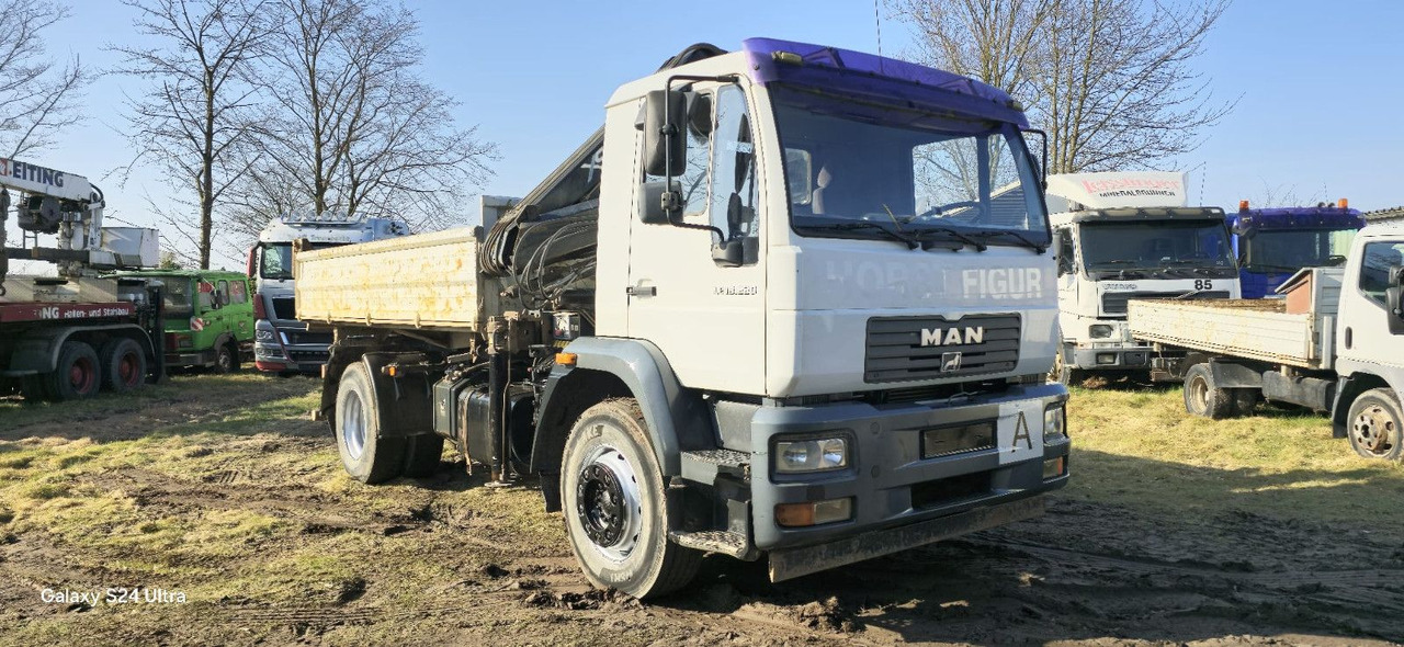 MAN TGM 18.220 4x2 3.S-Kipper mit Kran - Самосвал камион, Камион с кран: снимка 1 MAN TGM 18.220 4x2 3.S-Kipper mit Kran - Самосвал камион, Камион с кран: снимка 1