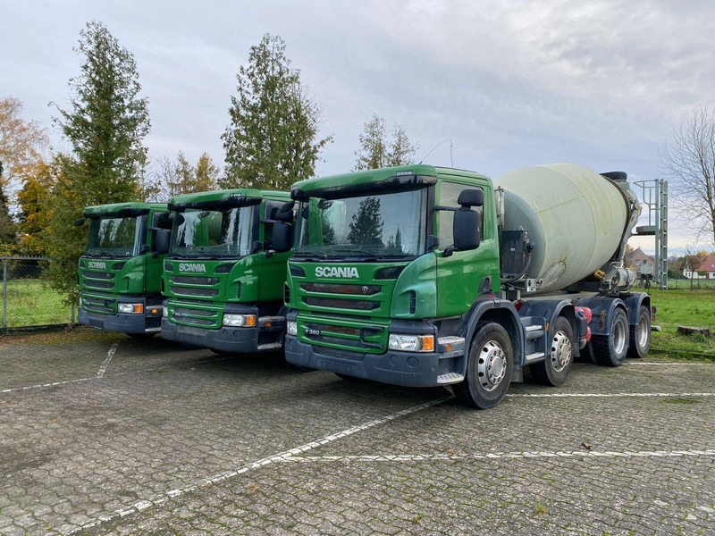 Scania 2x P360 Betonmischer 8x4 Blatt/Blatt E6 2 stück - Бетоновоз: снимка 1 Scania 2x P360 Betonmischer 8x4 Blatt/Blatt E6 2 stück - Бетоновоз: снимка 1