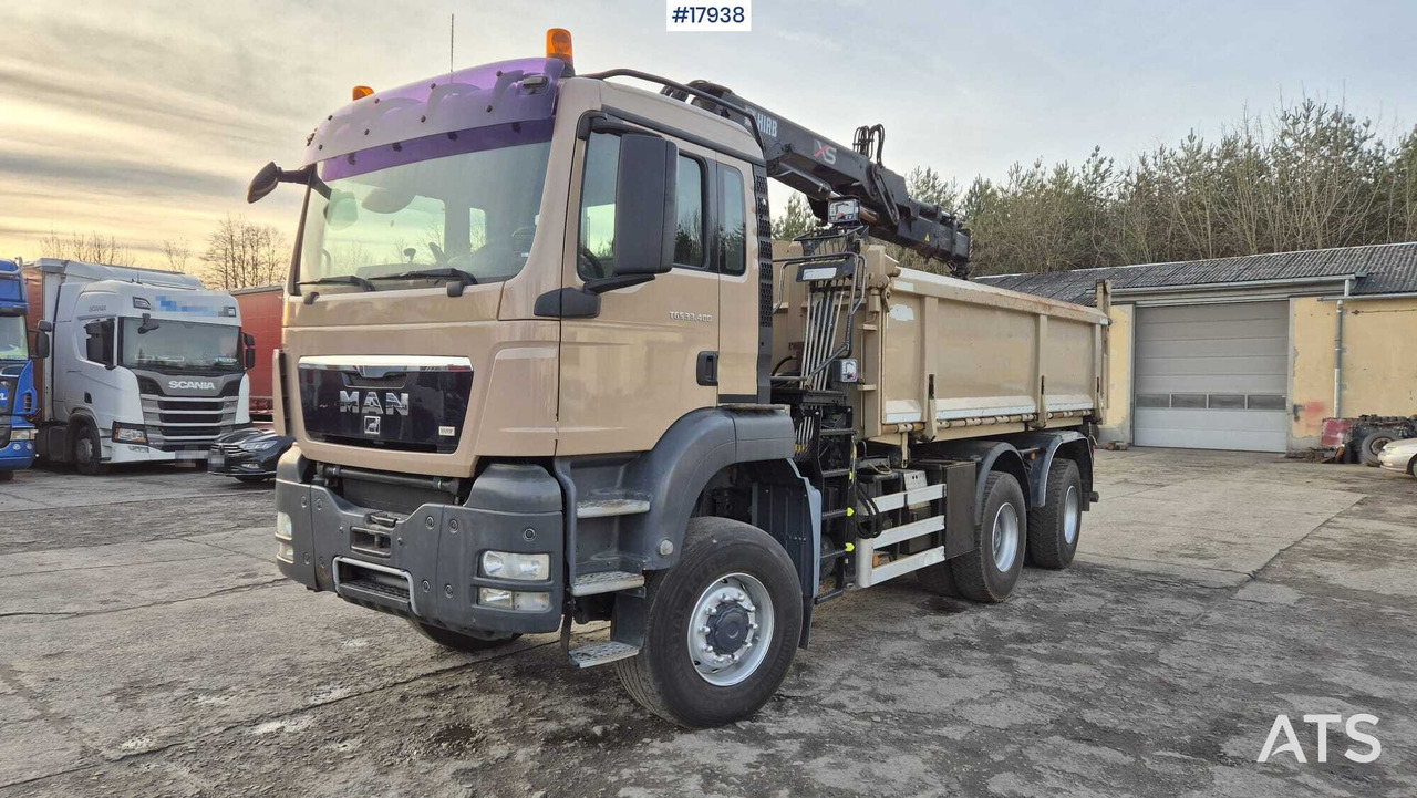 Tipper MAN TGS 33.400 6x4 HDS HIAB 144 DS-2 DUO (2009) - Самосвал камион, Камион с кран: снимка 1 Tipper MAN TGS 33.400 6x4 HDS HIAB 144 DS-2 DUO (2009) - Самосвал камион, Камион с кран: снимка 1