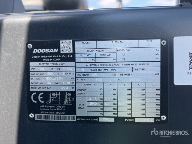 2023 Doosan B35X-7 PLUS Electric Forklift - Електрокар: снимка 3 2023 Doosan B35X-7 PLUS Electric Forklift - Електрокар: снимка 3