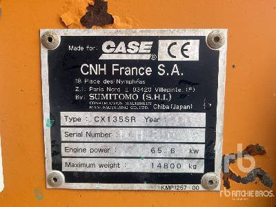 CASE CX135SR - Верижен багер: снимка 5 CASE CX135SR - Верижен багер: снимка 5