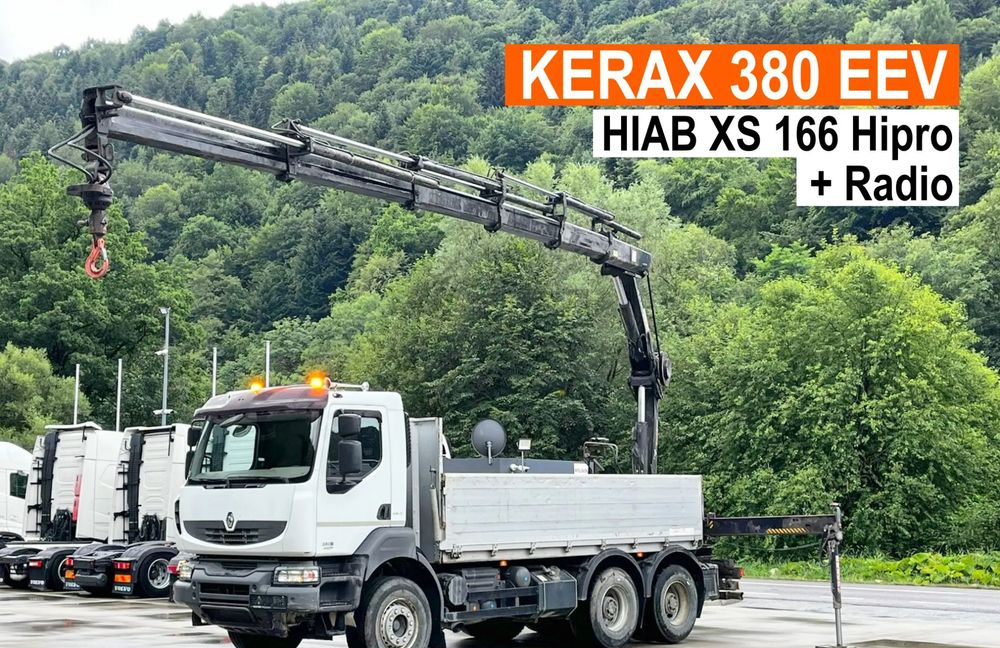 Renault Kerax 380 EEV // Skrzynia Burtowa // HIAB XS166 Hipro + Radio // Zwolnice // // - Камион с кран, Бордови камион: снимка 1 Renault Kerax 380 EEV // Skrzynia Burtowa // HIAB XS166 Hipro + Radio // Zwolnice // // - Камион с кран, Бордови камион: снимка 1