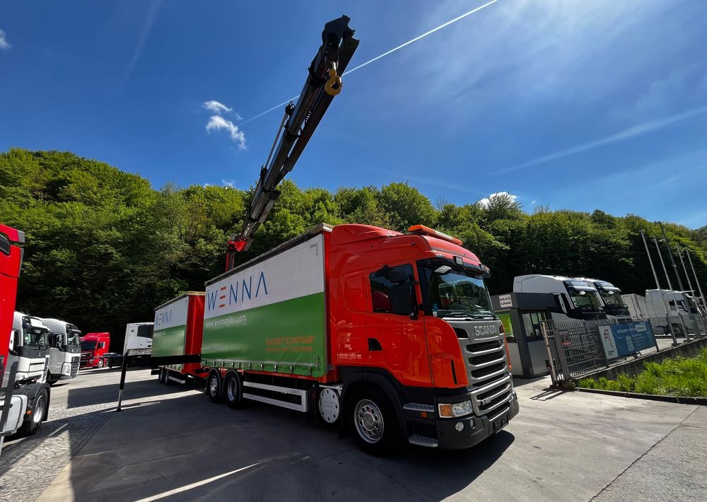 Scania G420 // Tandem // HDS Palfinger 18002 EH // Przyczepa // Oś skrętna podnoszona // Video !!! - Камион с брезент, Eлектрически камион: снимка 2 Scania G420 // Tandem // HDS Palfinger 18002 EH // Przyczepa // Oś skrętna podnoszona // Video !!! - Камион с брезент, Eлектрически камион: снимка 2