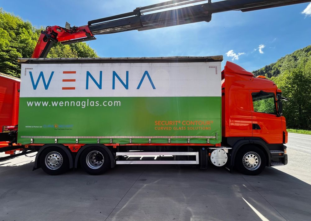 Scania G420 // Tandem // HDS Palfinger 18002 EH // Przyczepa // Oś skrętna podnoszona // Video !!! - Камион с брезент, Eлектрически камион: снимка 4 Scania G420 // Tandem // HDS Palfinger 18002 EH // Przyczepa // Oś skrętna podnoszona // Video !!! - Камион с брезент, Eлектрически камион: снимка 4