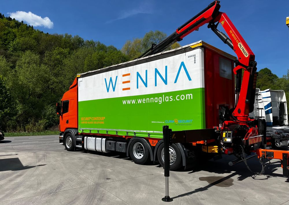 Scania G420 // Tandem // HDS Palfinger 18002 EH // Przyczepa // Oś skrętna podnoszona // Video !!! - Камион с брезент, Eлектрически камион: снимка 5 Scania G420 // Tandem // HDS Palfinger 18002 EH // Przyczepa // Oś skrętna podnoszona // Video !!! - Камион с брезент, Eлектрически камион: снимка 5