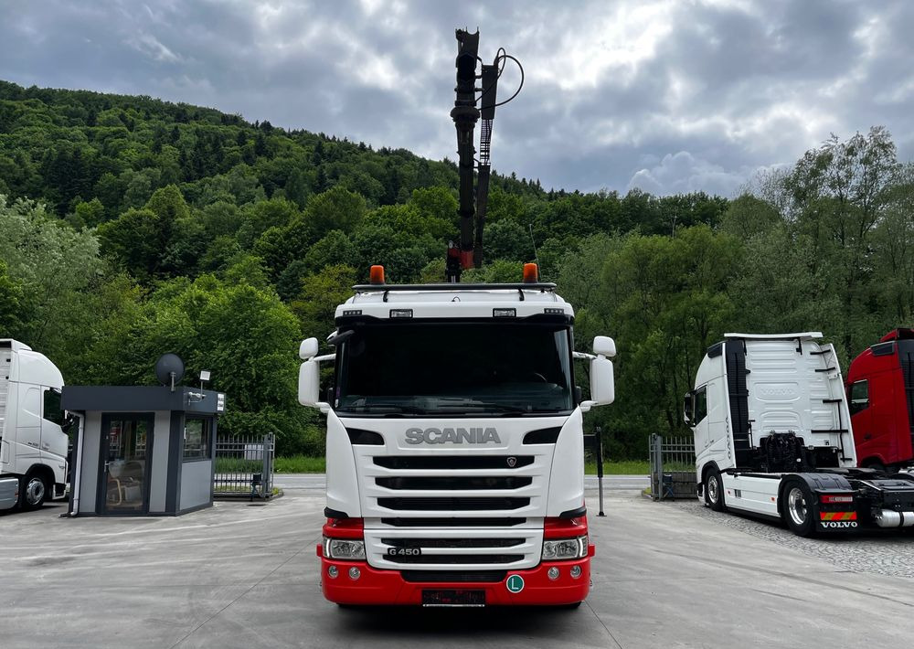 Scania G450 // 6x2// Skrzynia 6.40x2.49 // HDS Palfinger // Oś skrętna podnoszona // - Бордови камион, Камион с кран: снимка 3 Scania G450 // 6x2// Skrzynia 6.40x2.49 // HDS Palfinger // Oś skrętna podnoszona // - Бордови камион, Камион с кран: снимка 3