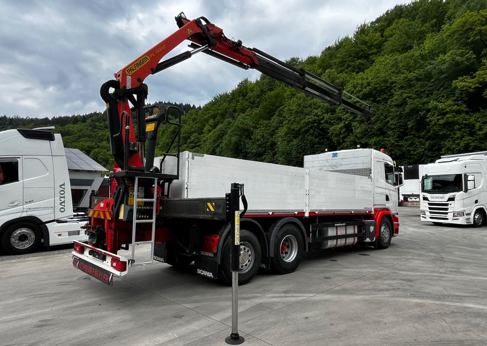 Scania G450 // 6x2// Skrzynia 6.40x2.49 // HDS Palfinger // Oś skrętna podnoszona // - Бордови камион, Камион с кран: снимка 4 Scania G450 // 6x2// Skrzynia 6.40x2.49 // HDS Palfinger // Oś skrętna podnoszona // - Бордови камион, Камион с кран: снимка 4