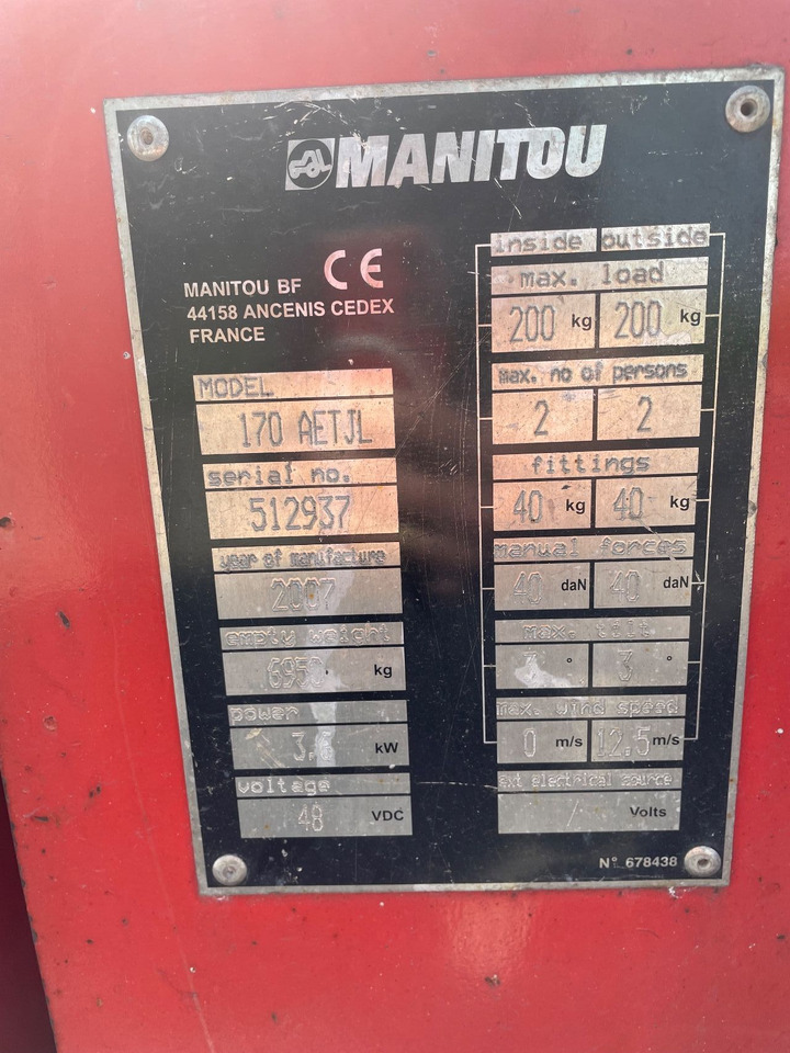 Артикулираща платформа Manitou 170 Aetj: снимка 8