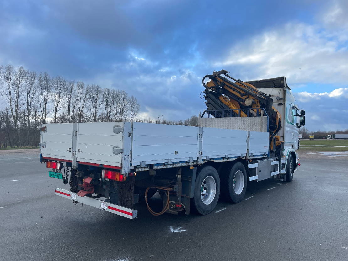 Камион с кран Scania R580 V8 Effer 370 crane with jib and winch: снимка 6