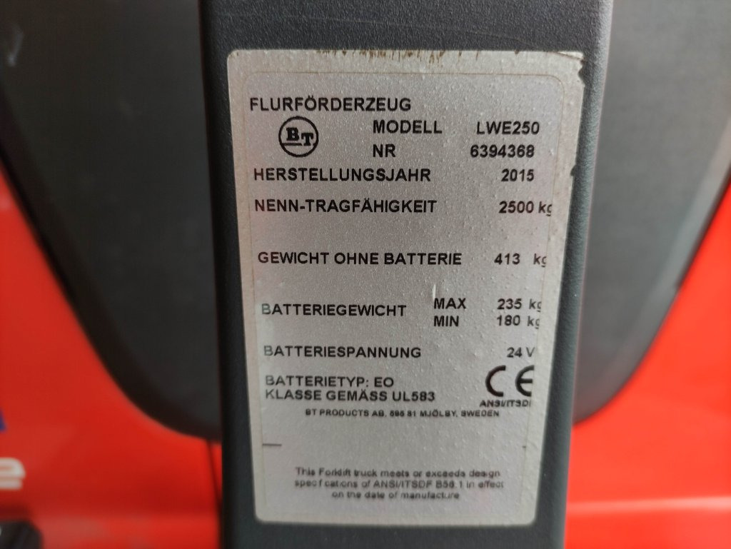 BT LWE250 - Палетна количка: снимка 5 BT LWE250 - Палетна количка: снимка 5