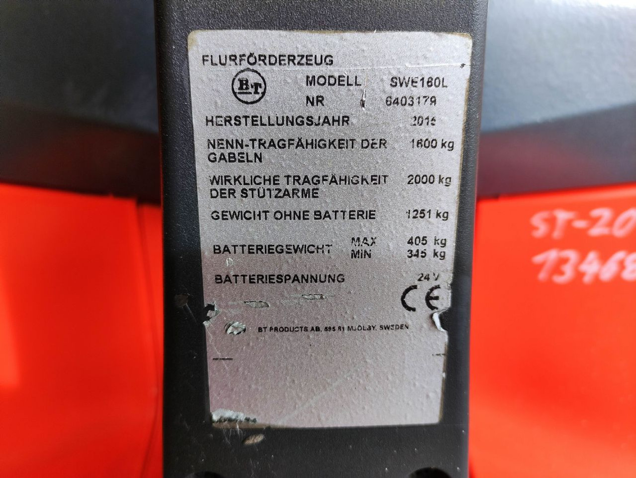 BT SWE160L - Стакер: снимка 5 BT SWE160L - Стакер: снимка 5